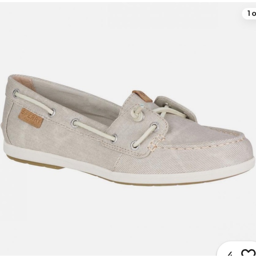 Womens Sperry Topsider Coil Ivy Stone Grey Water Canvas Boat Shoes